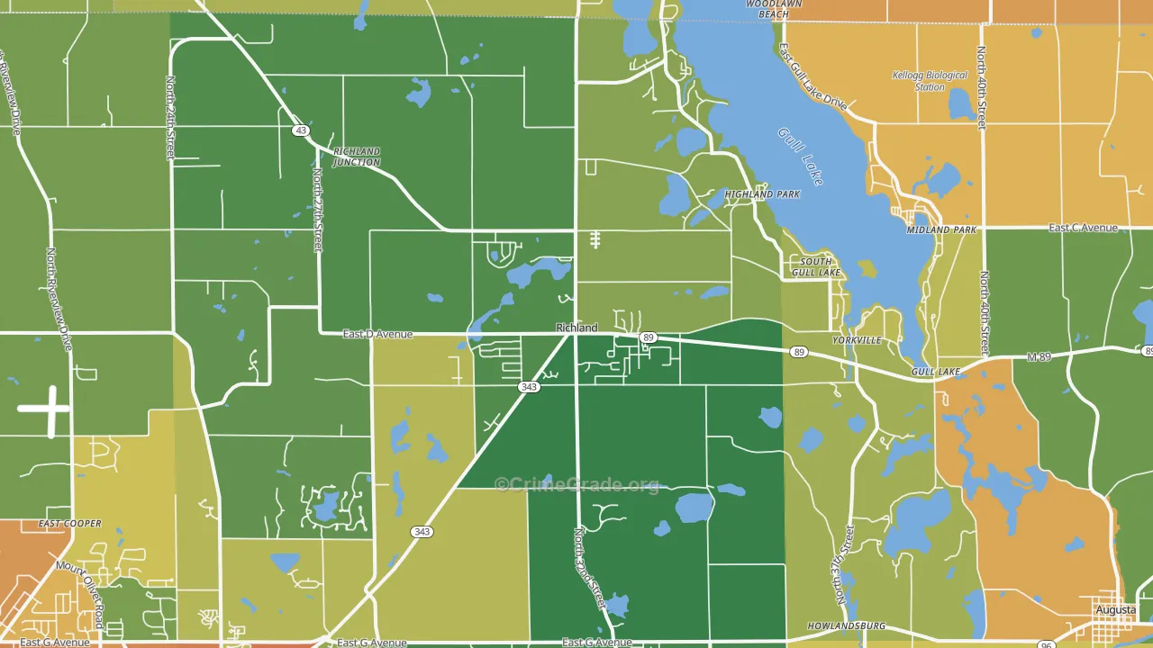 Richland, MI Map of Burglary Rates