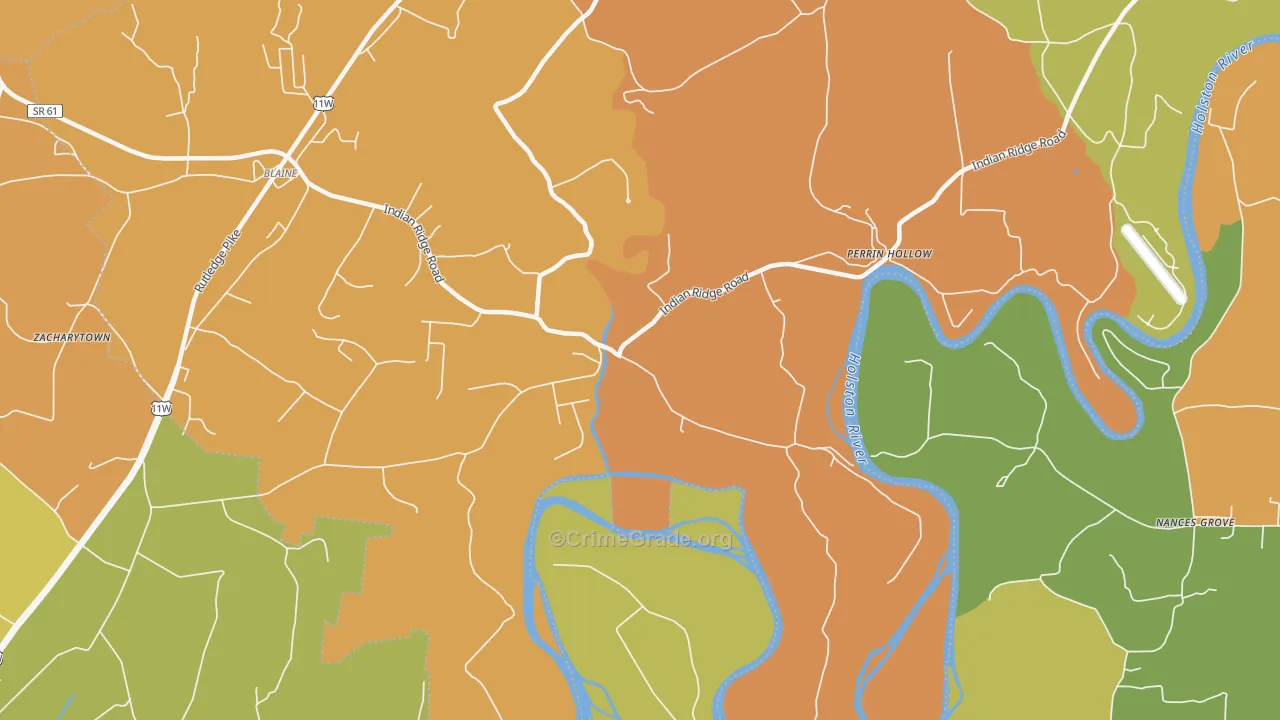 Richland, TN Map of Burglary Rates