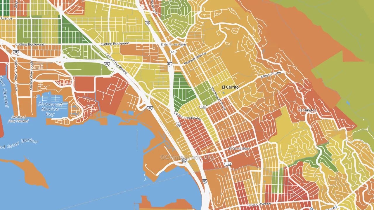 Richmond Annex, Richmond, CA Map of Burglary Rates