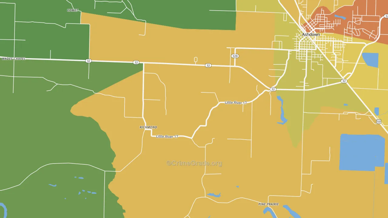 Richmond, AR Map of Burglary Rates