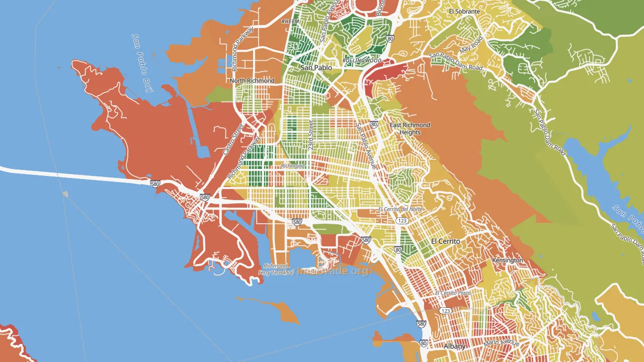 Richmond, CA Map of Burglary Rates