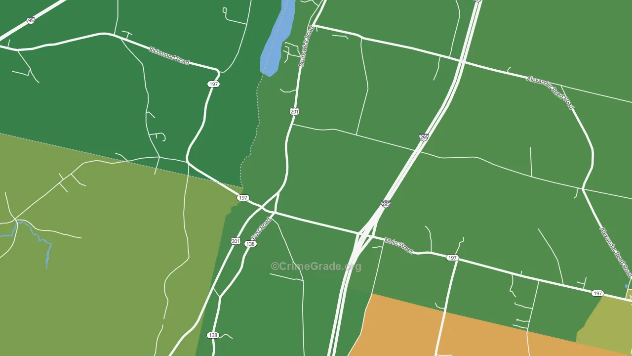 Richmond Corner, ME Map of Burglary Rates