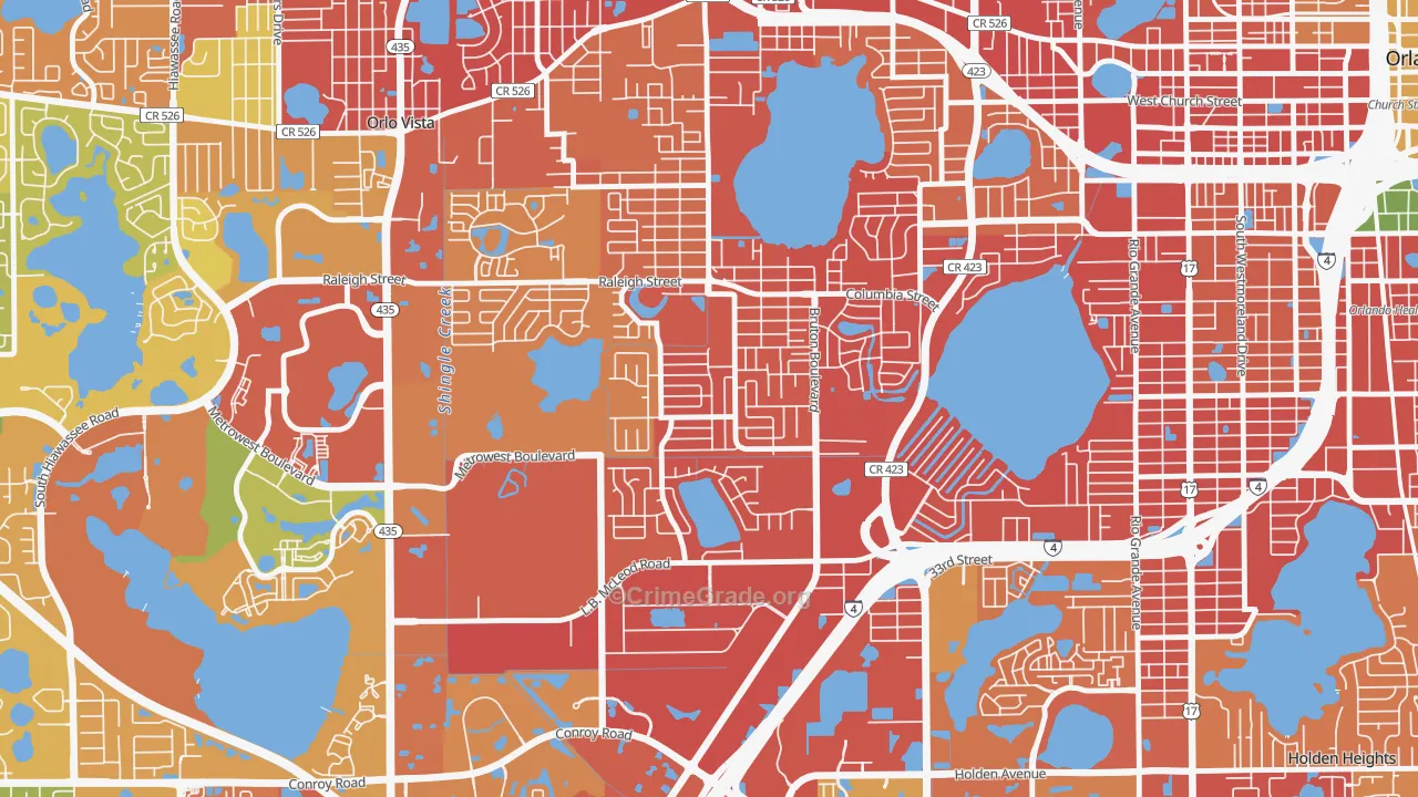 Richmond Heights-Orlando, Orlando, FL Map of Burglary Rates