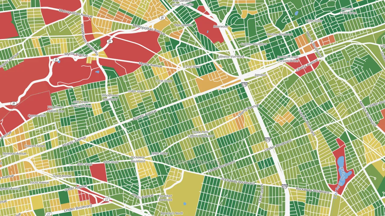 Richmond Hill, Queens, NY Map of Burglary Rates
