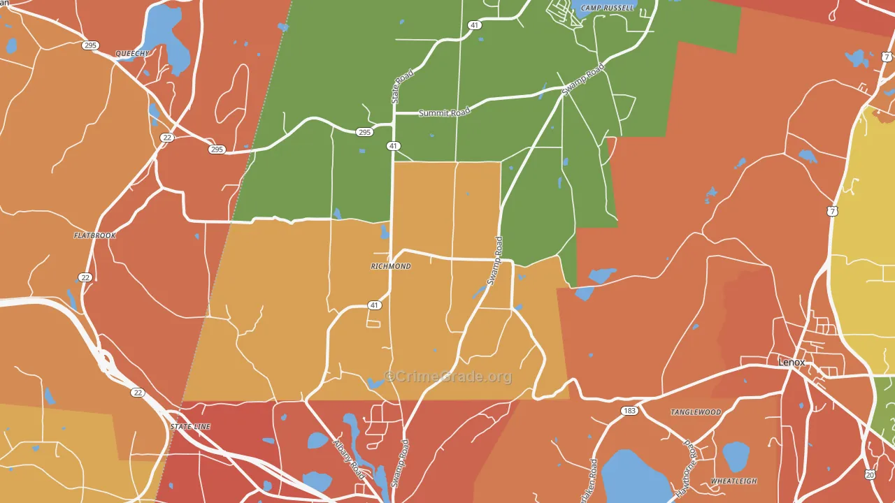 Richmond, MA Map of Burglary Rates