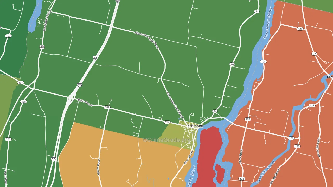 Richmond, ME Map of Burglary Rates