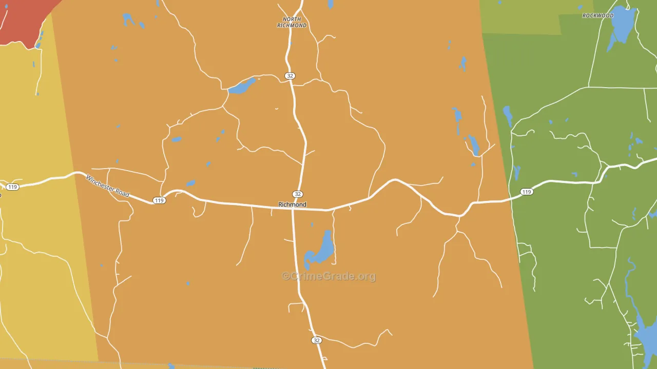 Richmond, NH Map of Burglary Rates