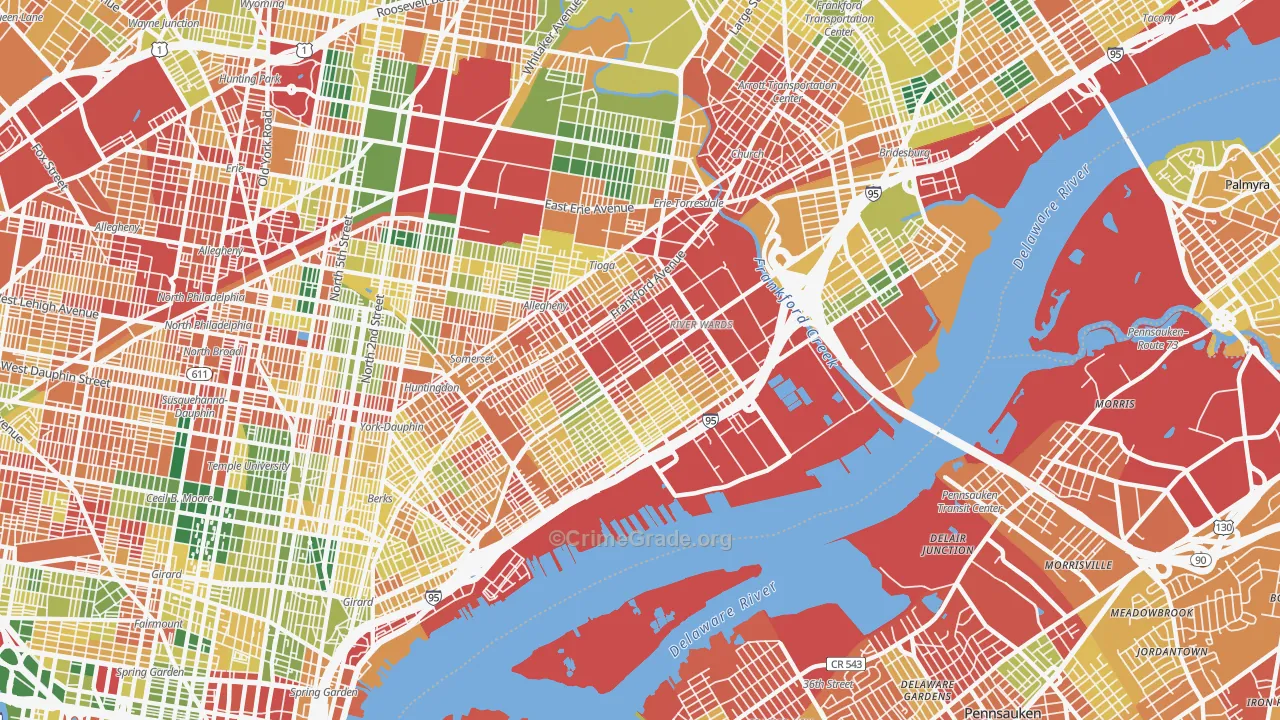 Richmond, Philadelphia, PA Map of Burglary Rates
