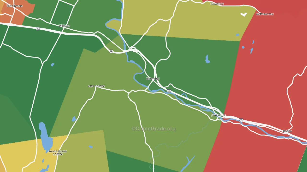 Richmond, VT Map of Burglary Rates