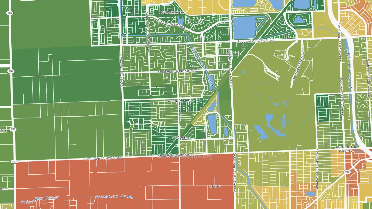 Richmond West, FL Map of Burglary Rates