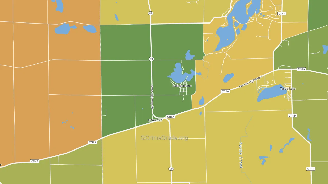 Richmond, WI Map of Burglary Rates