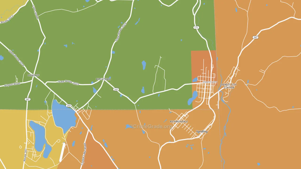 Richmondale, PA Map of Burglary Rates