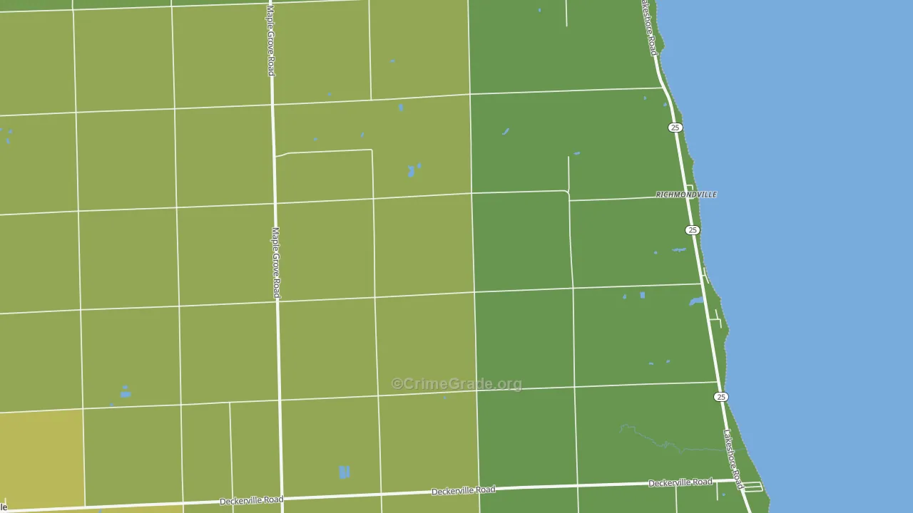 Richmondville, MI Map of Burglary Rates