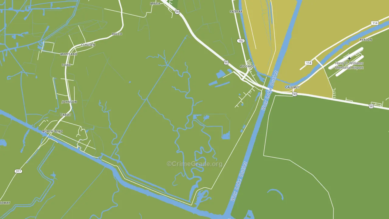 Richohoc, LA Map of Burglary Rates