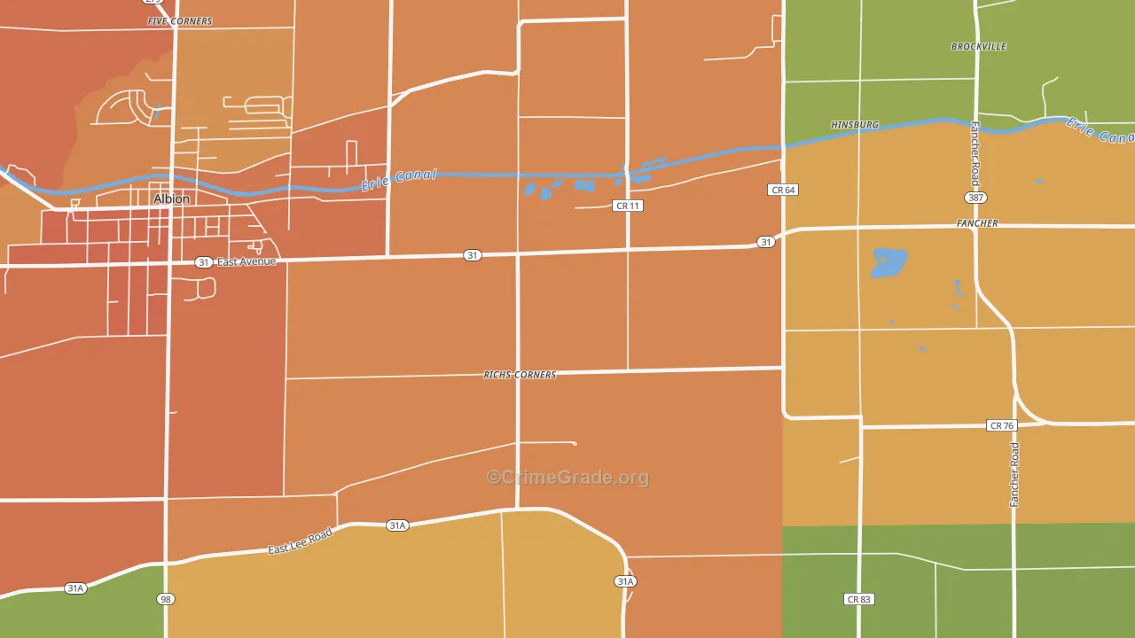 Richs Corners, NY Map of Burglary Rates