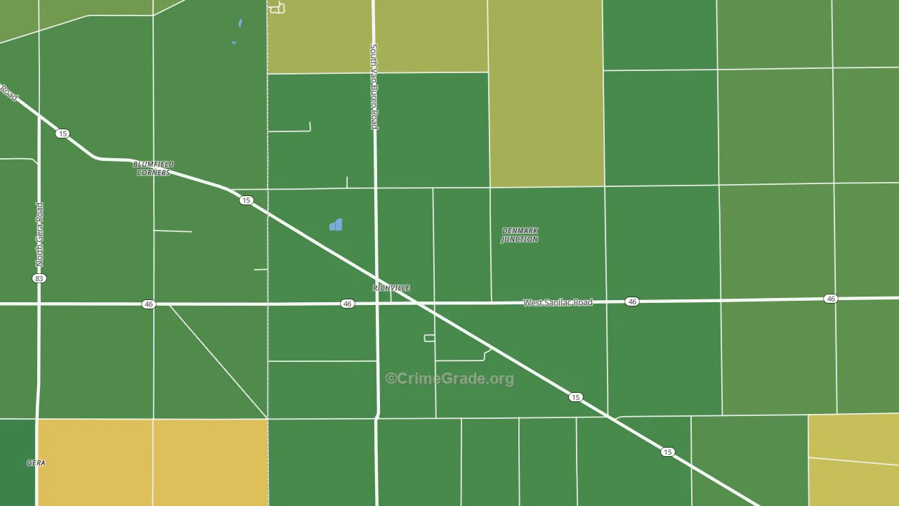 Richville, MI Map of Burglary Rates