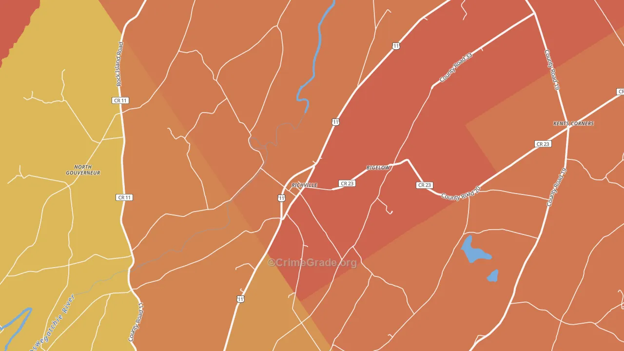 Richville, NY Map of Burglary Rates