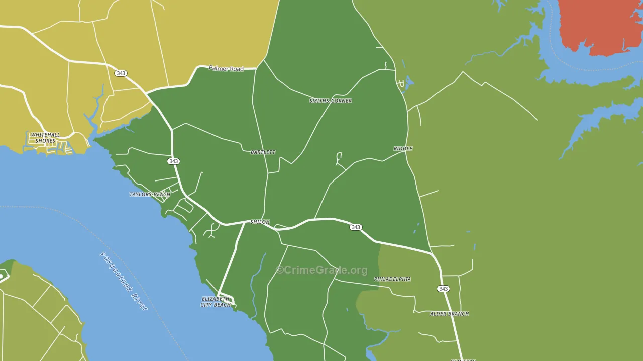 Riddle, NC Map of Burglary Rates