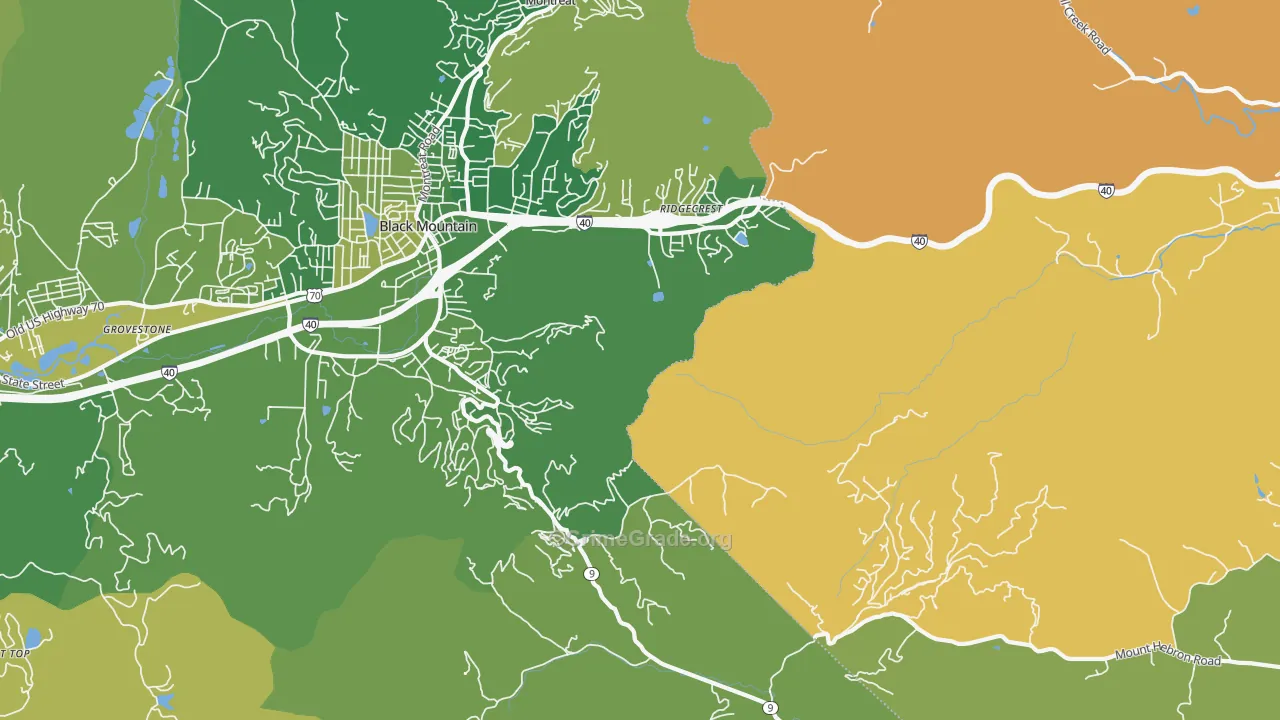 Ridgecrest, NC Map of Burglary Rates