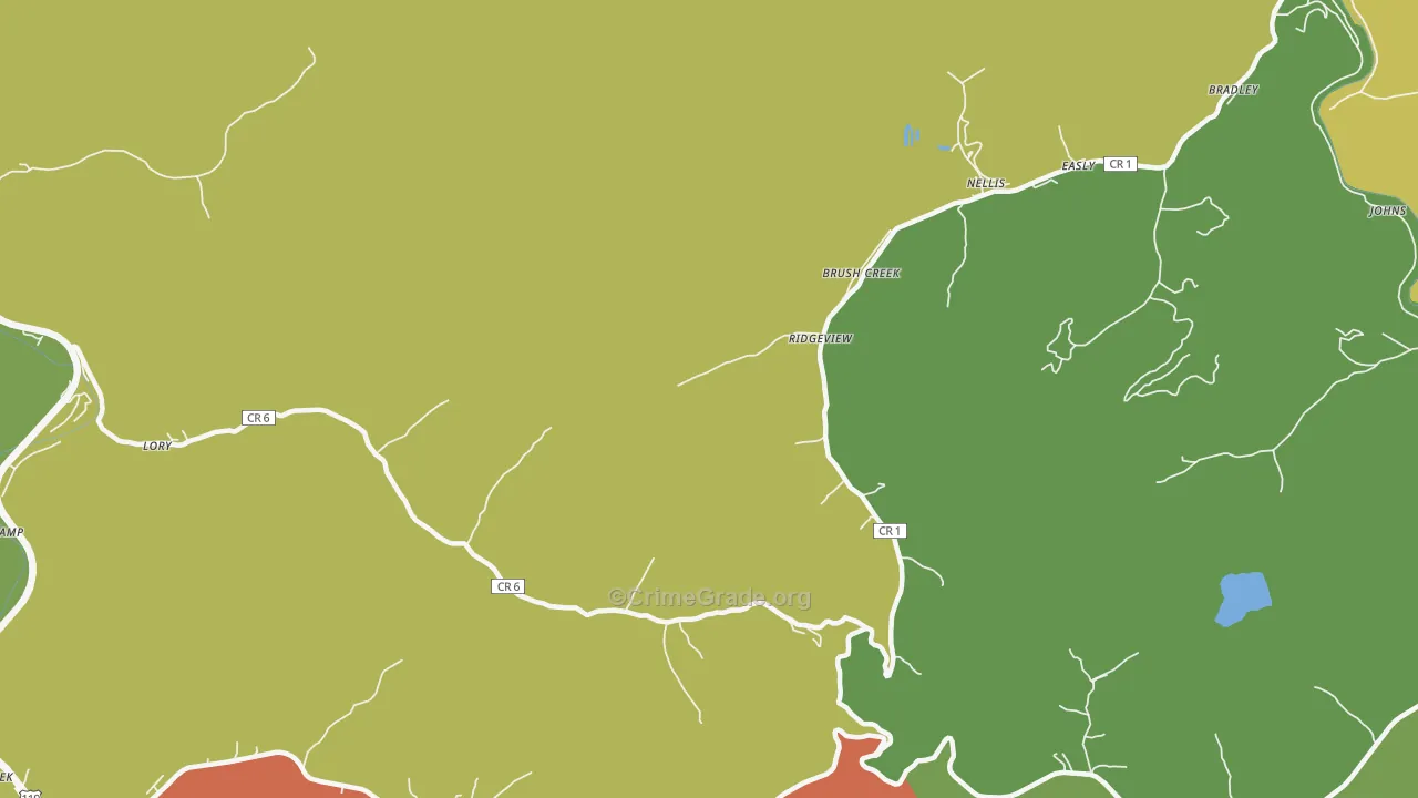 Ridgeview, WV Map of Burglary Rates