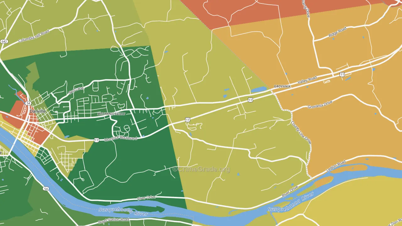 Ridgeville, PA Map of Burglary Rates