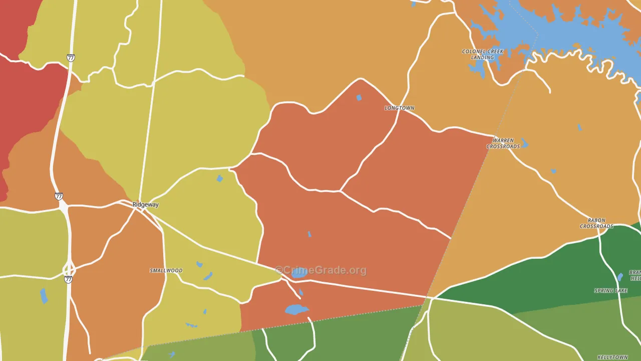 Ridgeway, SC Map of Burglary Rates