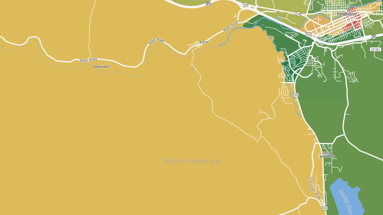 Rieth, OR Map of Burglary Rates