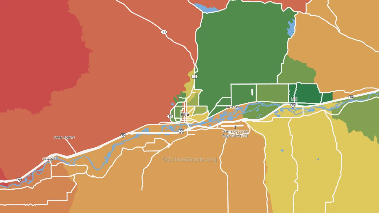 Rifle, CO Map of Burglary Rates