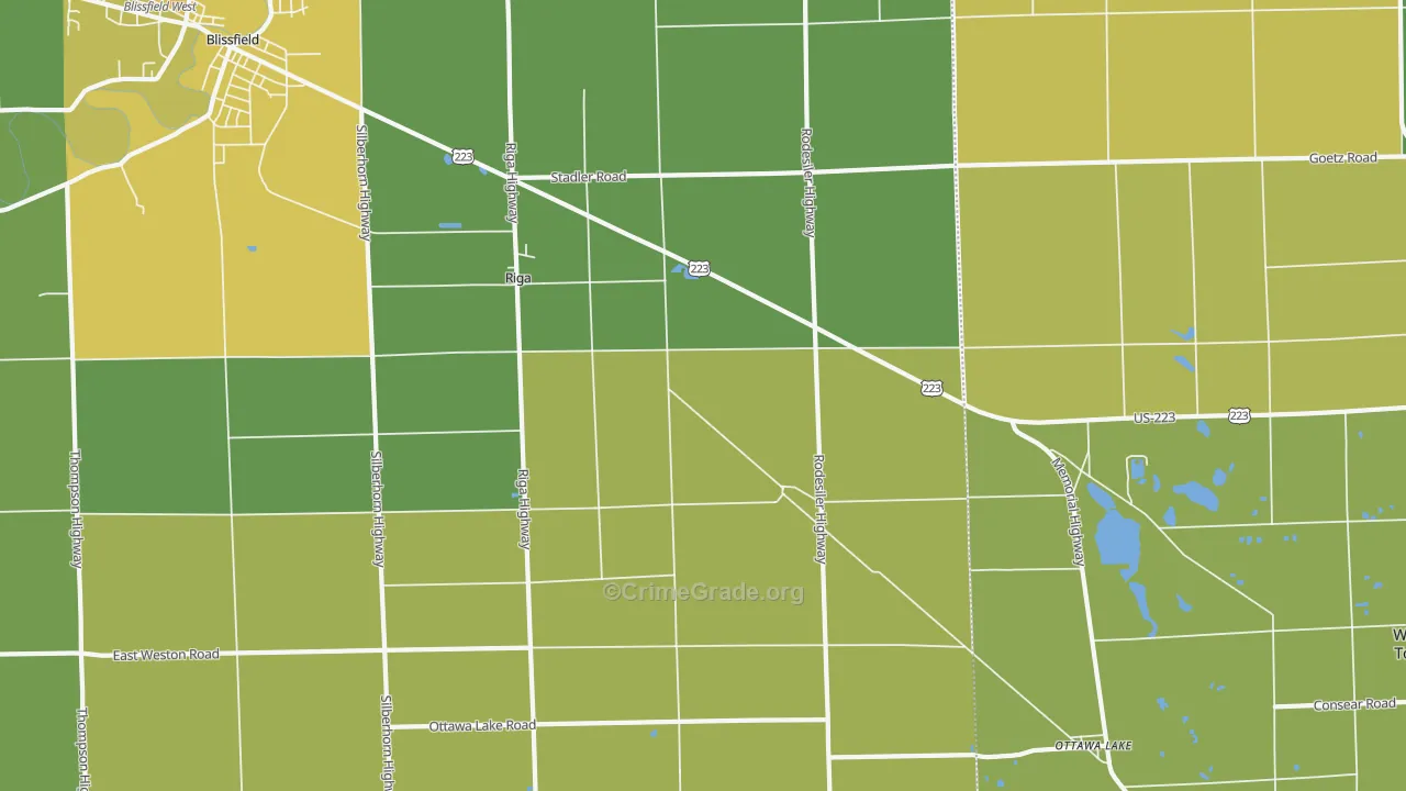 Riga, MI Map of Burglary Rates