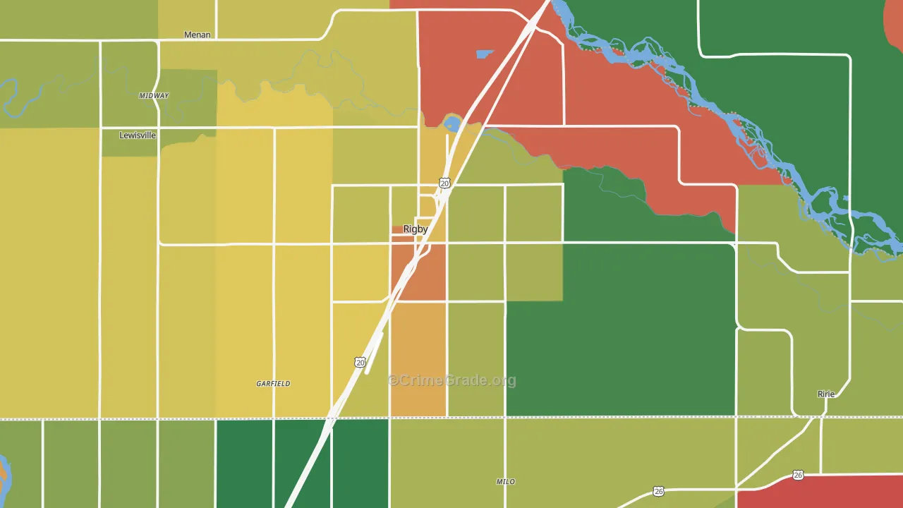 Rigby, ID Map of Burglary Rates