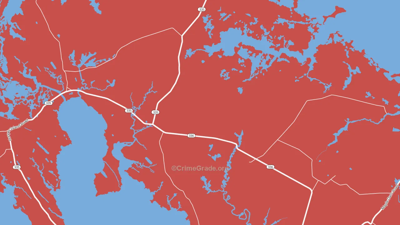 Riggins Corner, MD Map of Burglary Rates