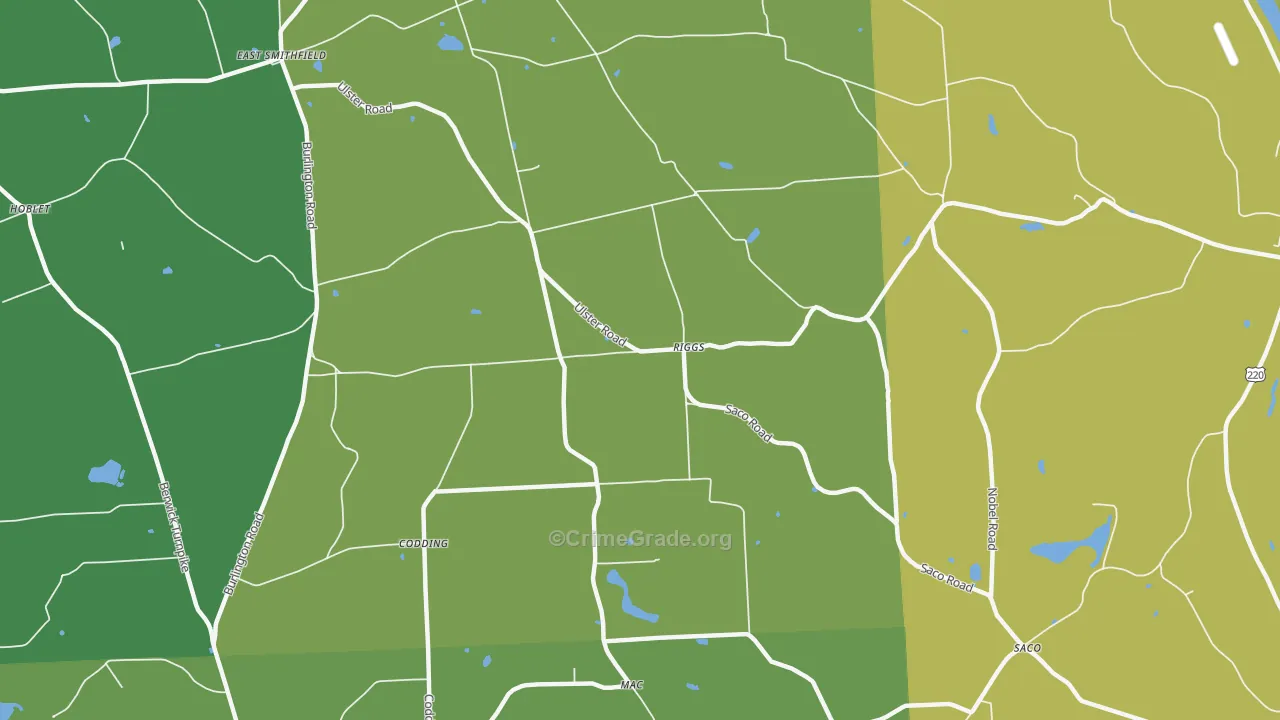 Riggs, PA Map of Burglary Rates