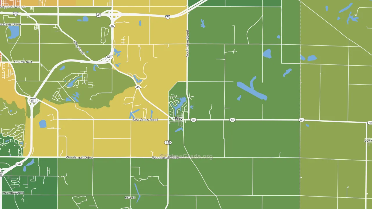 Riley, IN Map of Burglary Rates