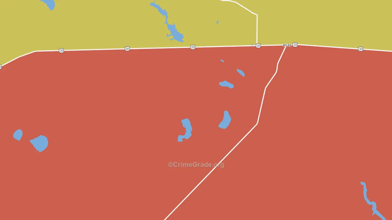 Riley, OR Map of Burglary Rates