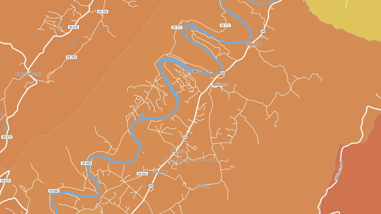 Rileyville, VA Map of Burglary Rates