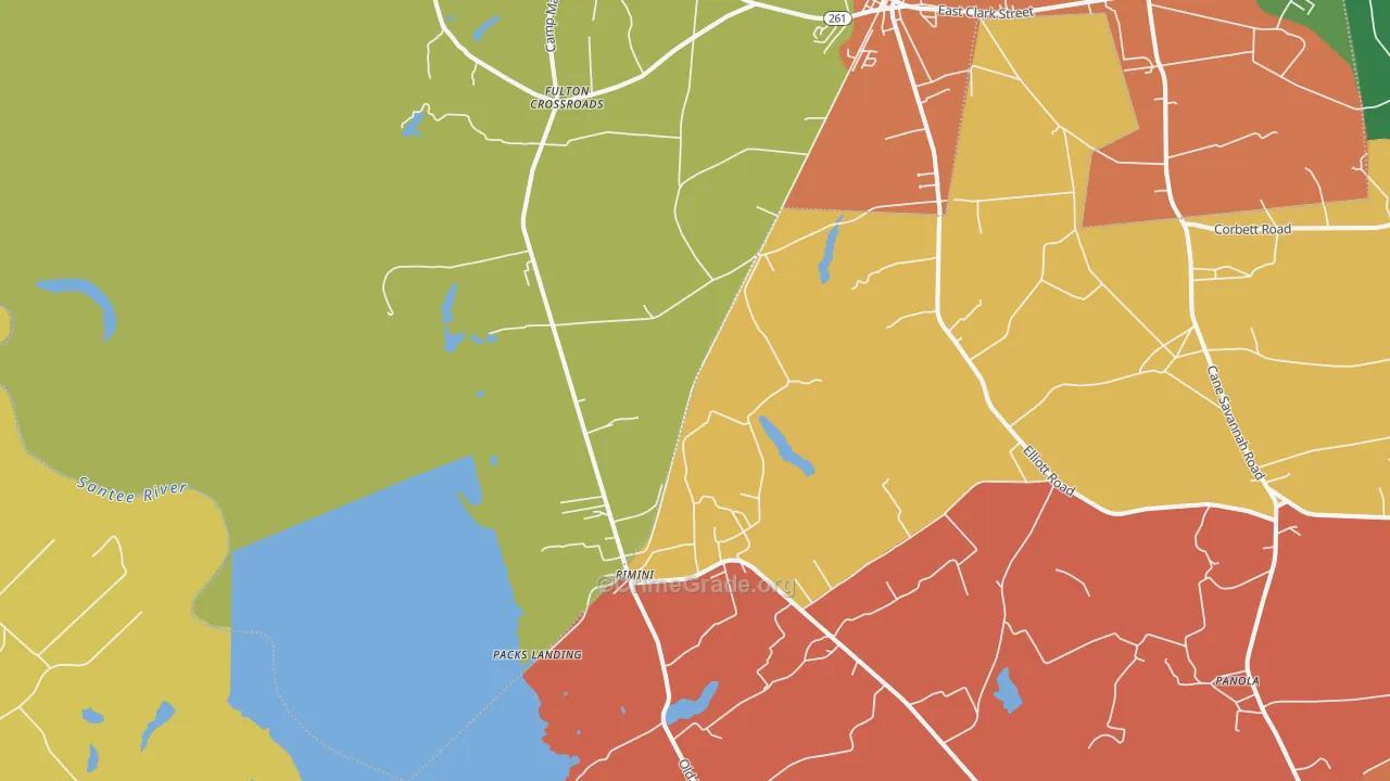 Rimini, SC Map of Burglary Rates