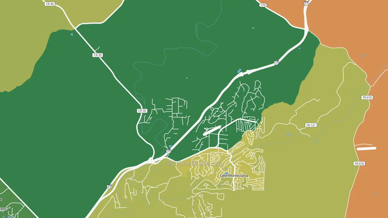 Rimrock, AZ Map of Burglary Rates