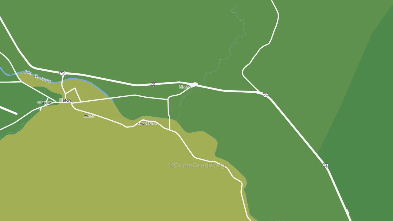 Rincon, NM Map of Burglary Rates