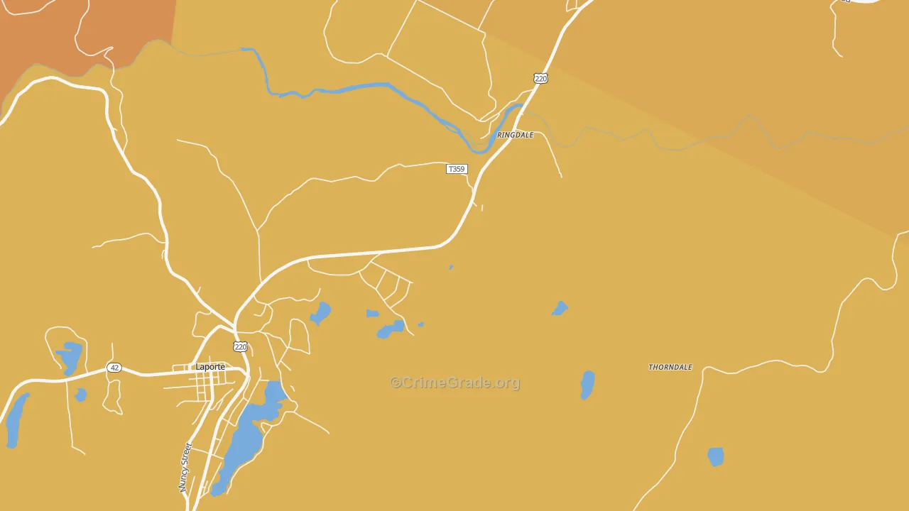 Ringdale, PA Map of Burglary Rates
