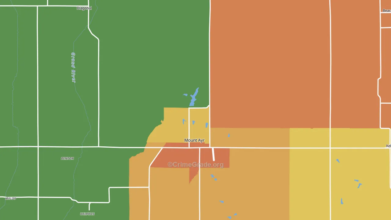 Ringgold County, IA Map of Burglary Rates