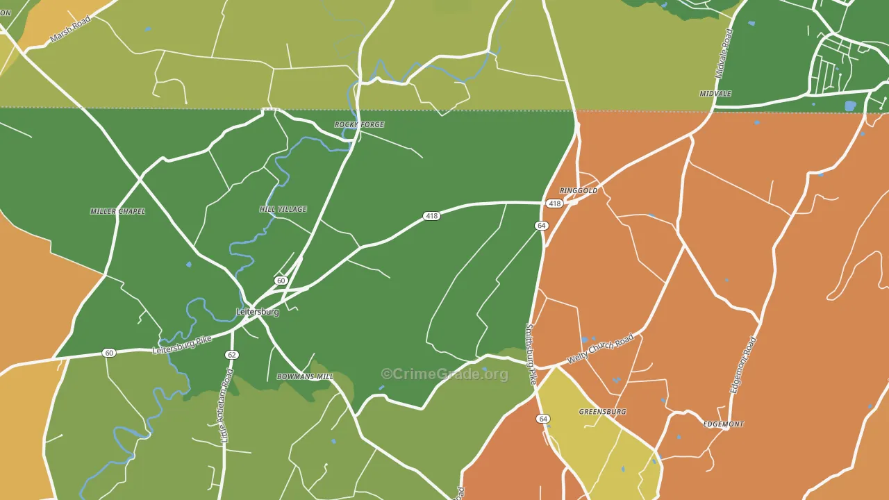 Ringgold, MD Map of Burglary Rates
