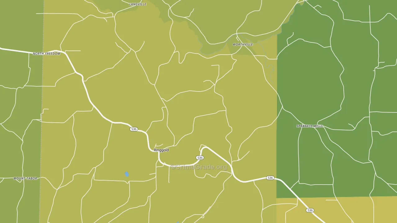 Ringgold, PA Map of Burglary Rates