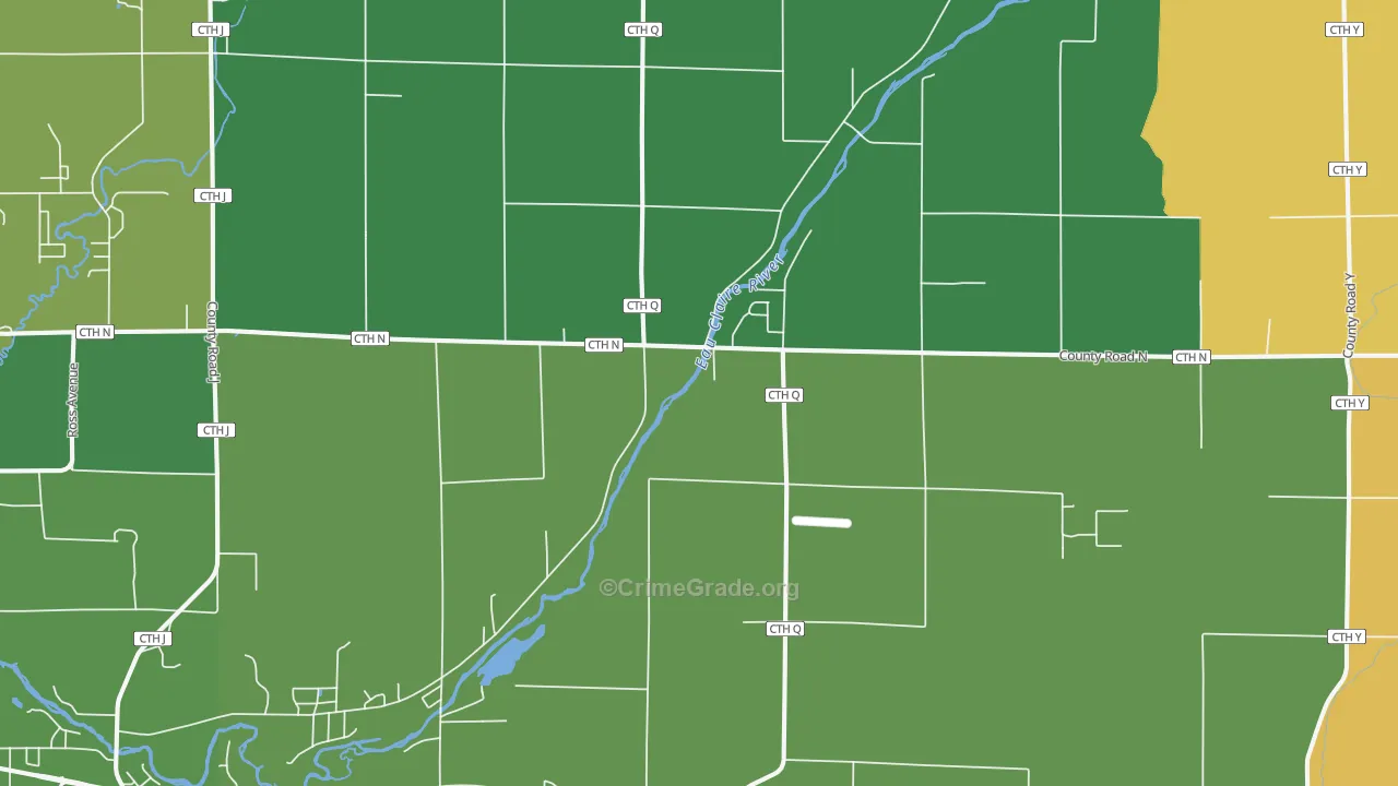 Ringle, WI Map of Burglary Rates