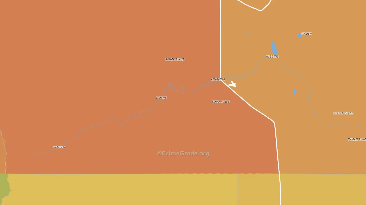 Ringling, MT Map of Burglary Rates