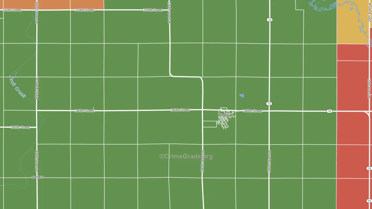 Ringsted, IA Map of Burglary Rates