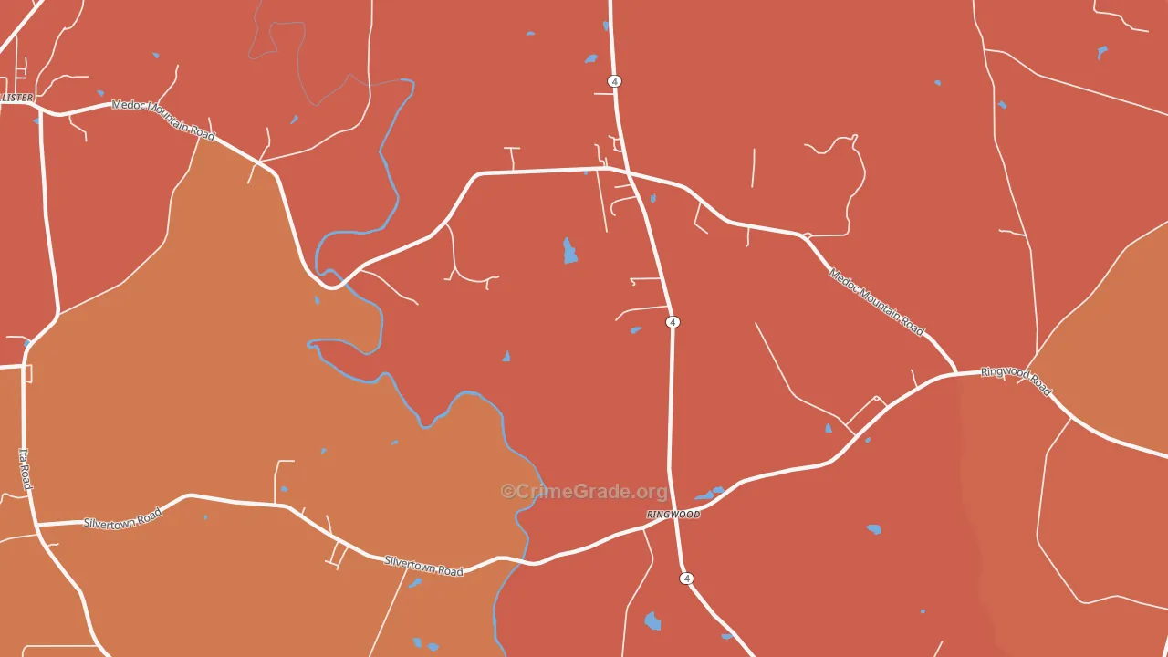Ringwood, NC Map of Burglary Rates