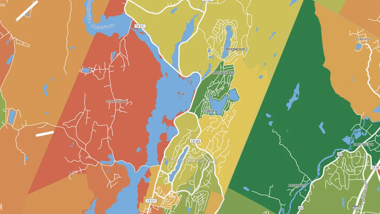 Ringwood, NJ Map of Burglary Rates