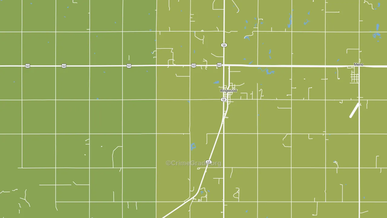 Ringwood, OK Map of Burglary Rates