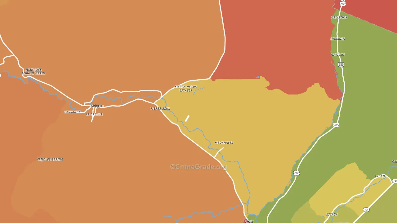 Rio Arriba County, NM Map of Burglary Rates