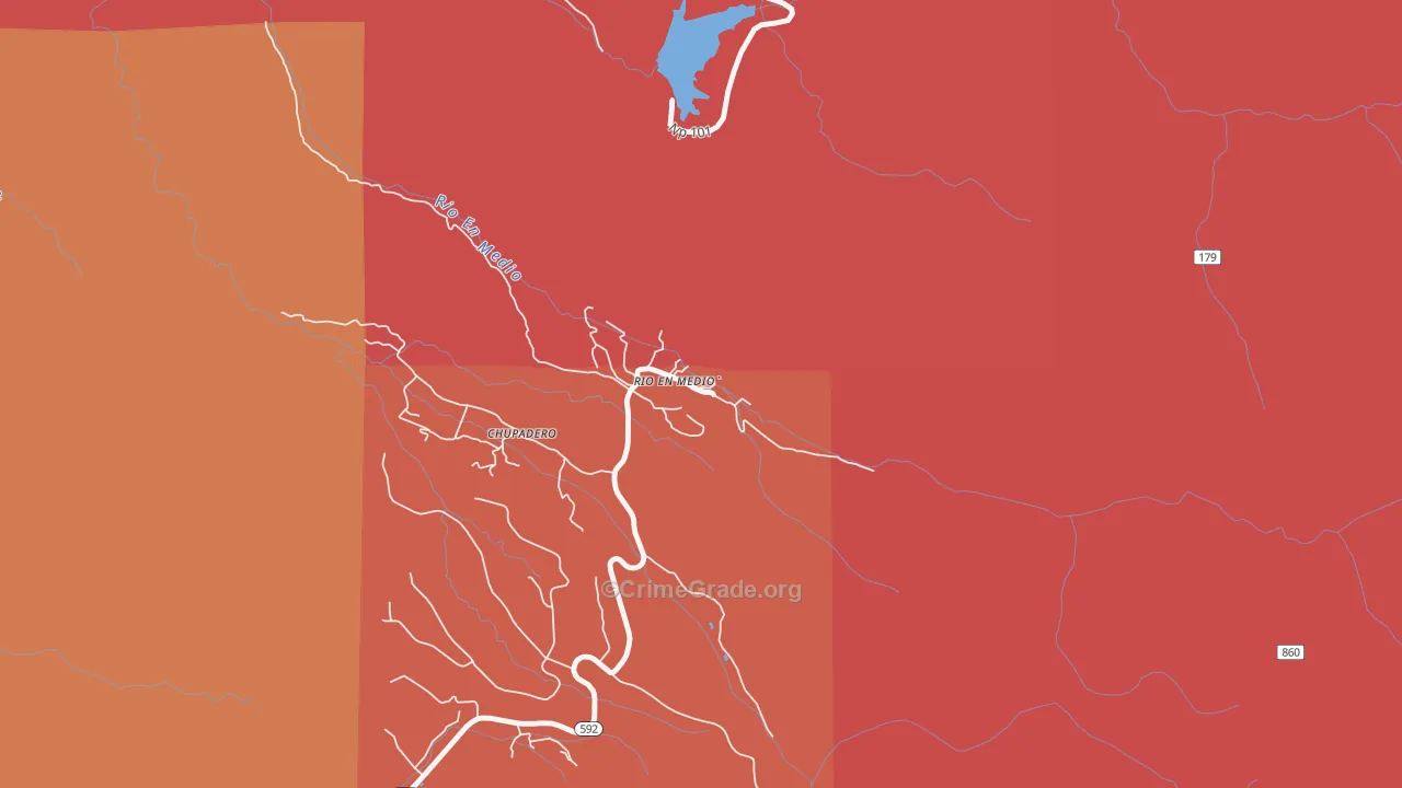 Rio en Medio, NM Map of Burglary Rates